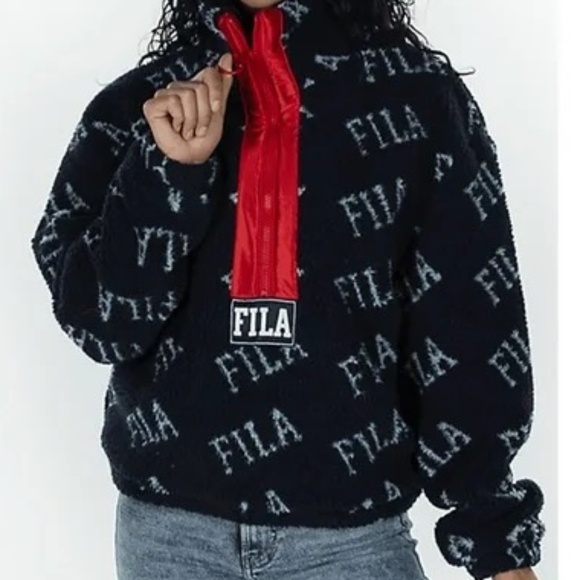 FILA Women's Jayla Sherpa Half-Zip Sweatshirt - Picture 5 of 6